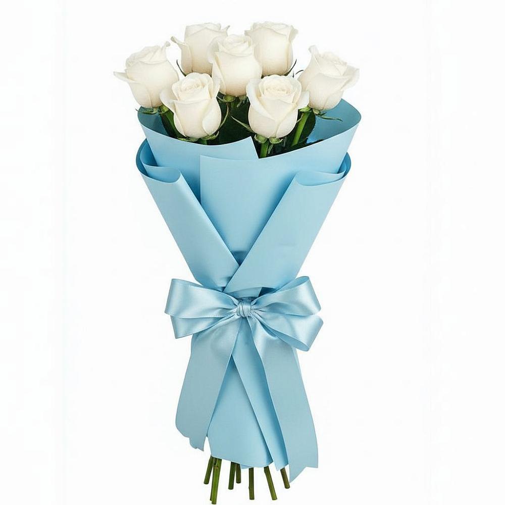 Букет 7 белых роз Проуд в Псыже