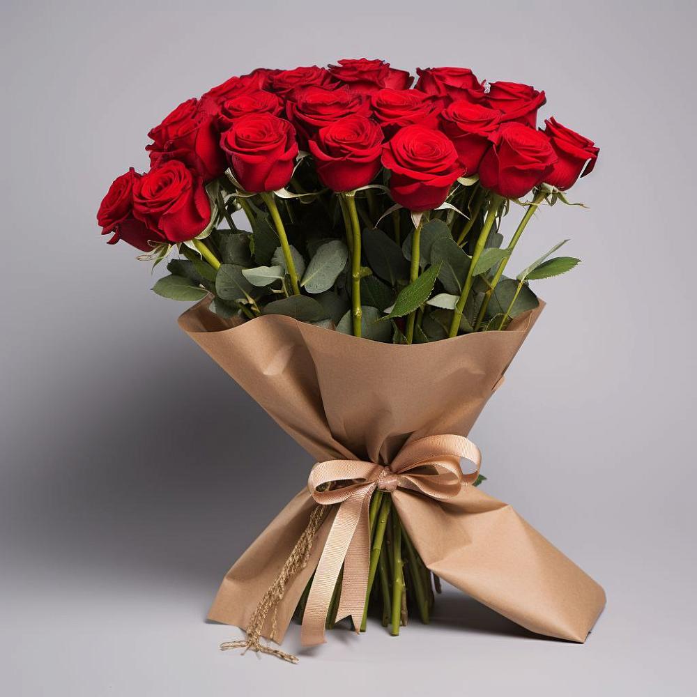 Букет 21 Красная роза Эдлесс Лав в Псыже