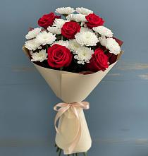 Букет цветов из:  Розы и Хризантемы в Псыже