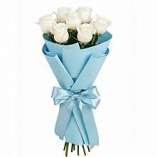 Букет 7 белых роз Проуд в Псыже