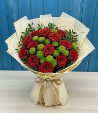 Букет цветов из:  Розы и Хризантемы в Псыже